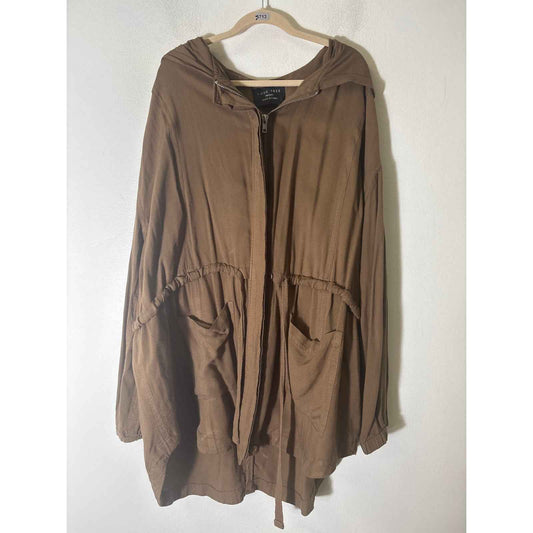 Love Tree Army Green Long Sleeve Hooded Zip Up Jacket Sz M