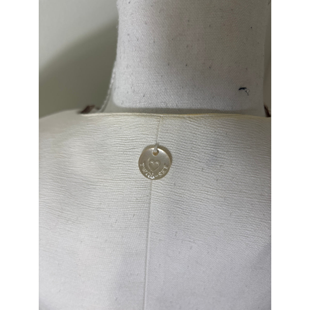 Twin-Set Off White Long Sleeve Gold Sequin Open Front Blazer Sz M