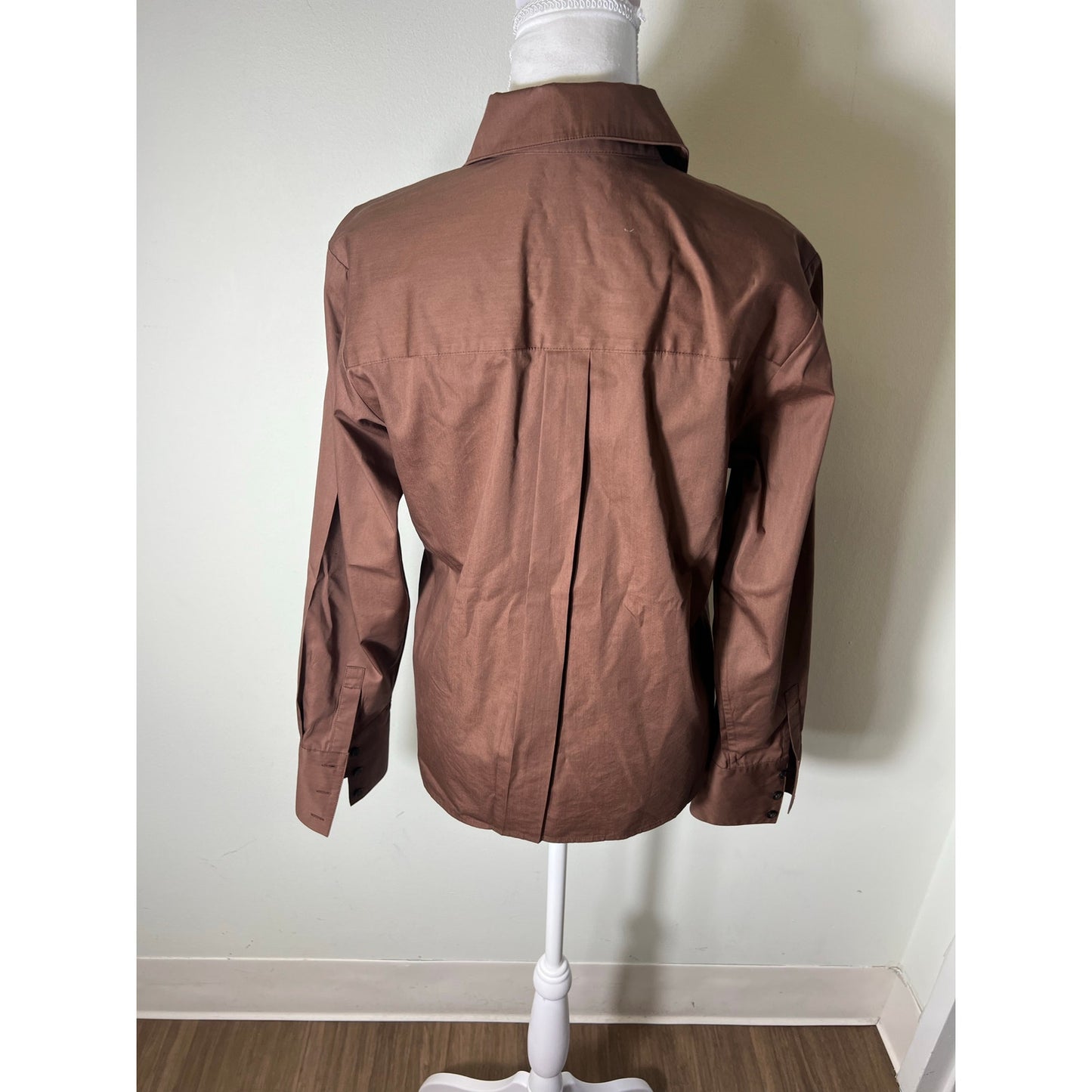 CO Brown Long Sleeve Button Up Shirt Sz S