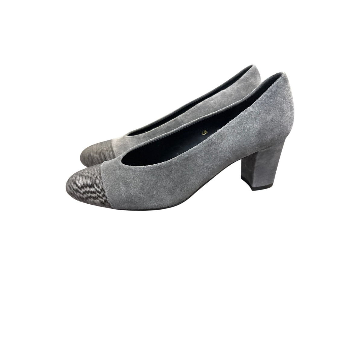 Vaneli Dark Grey Suede Closed Toe Pump with 2" Heel Sz 6