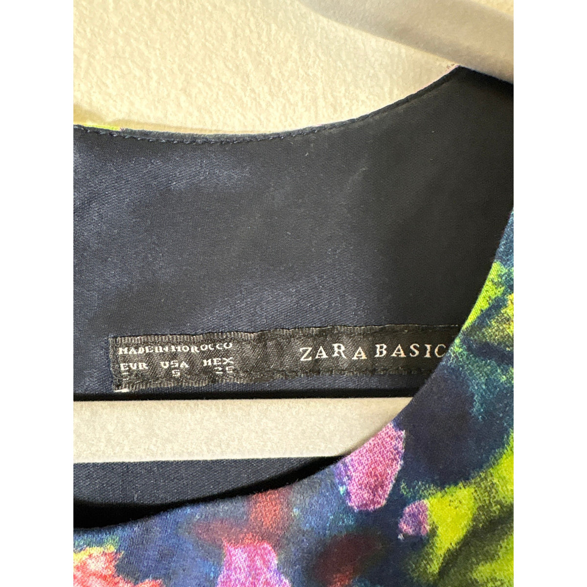 Zara Basic Floral Watercolor Sleeveless Mini Dress Sz S