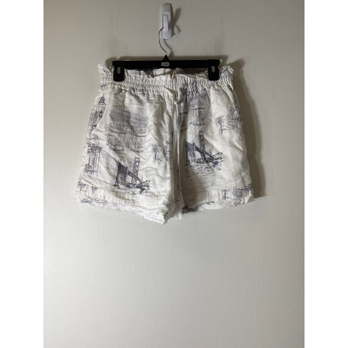 NWT Fate Coastal Print Linen Blend Shorts Sz L