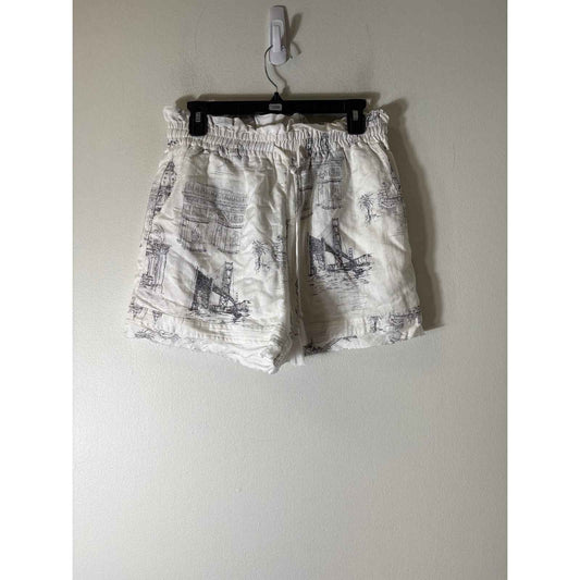 NWT Fate Coastal Print Linen Blend Shorts Sz L