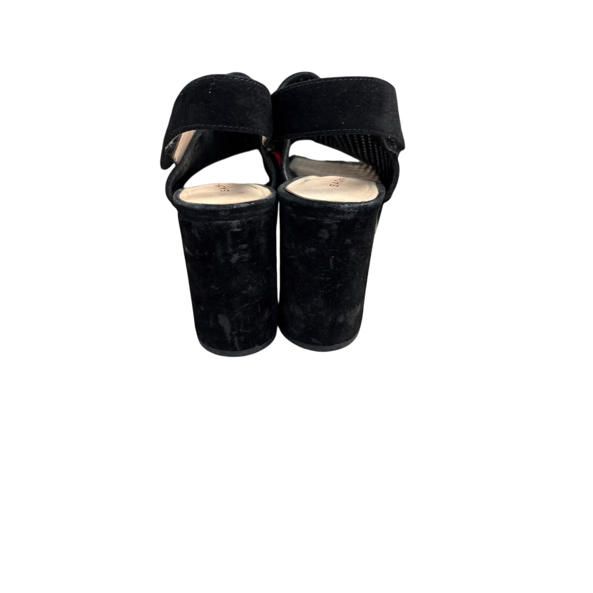 Sacha London Black Laser Cut Suede Sandals Sz 10