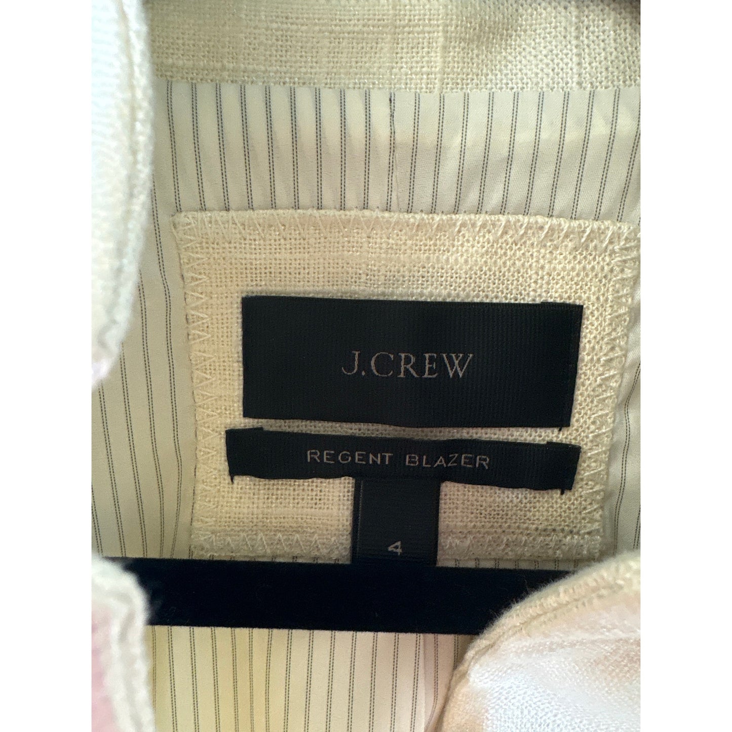 J. Crew Off White Long Sleeve Regent Blazer Sz 4