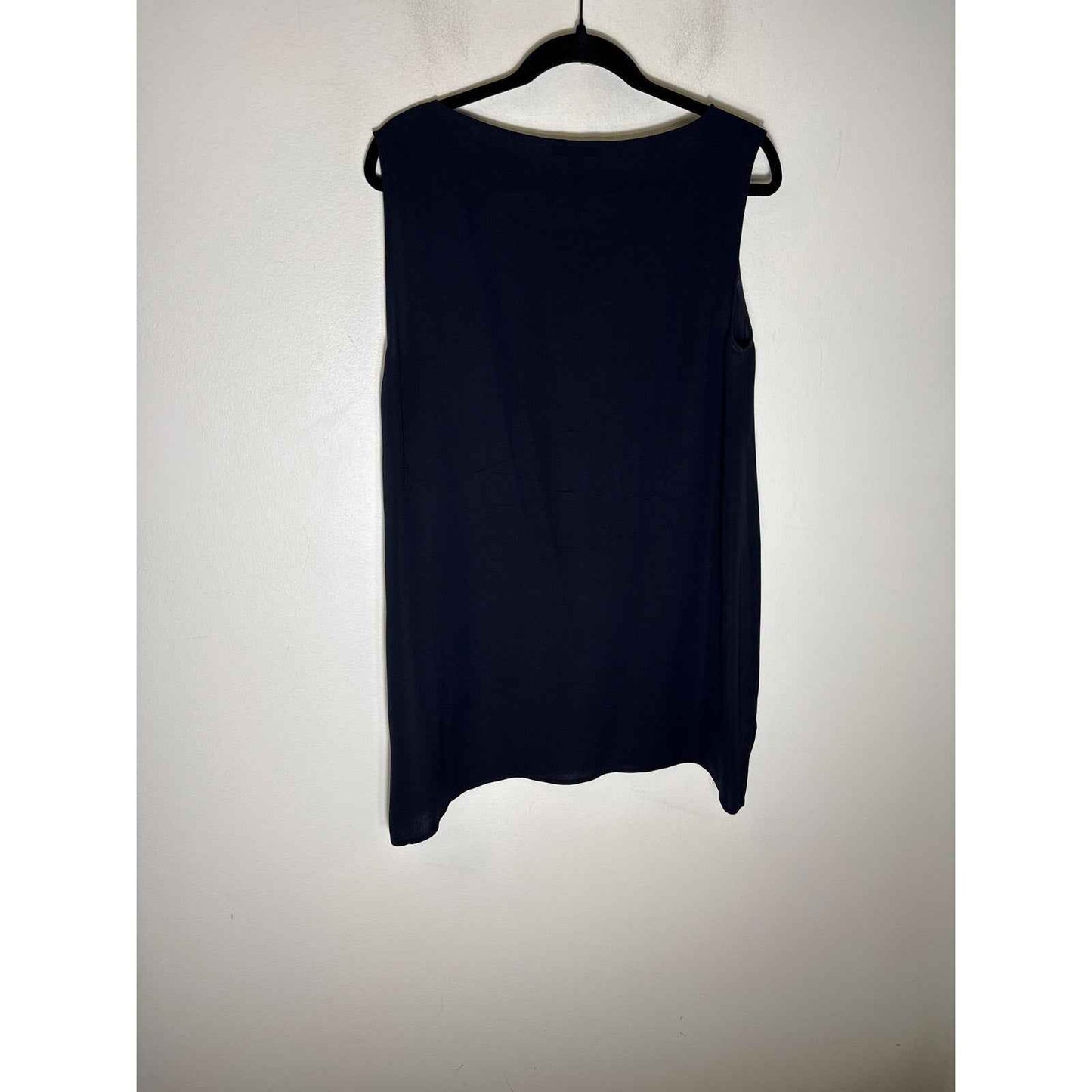 Lafayette 148 Navy 100% Silk Top Sz XL