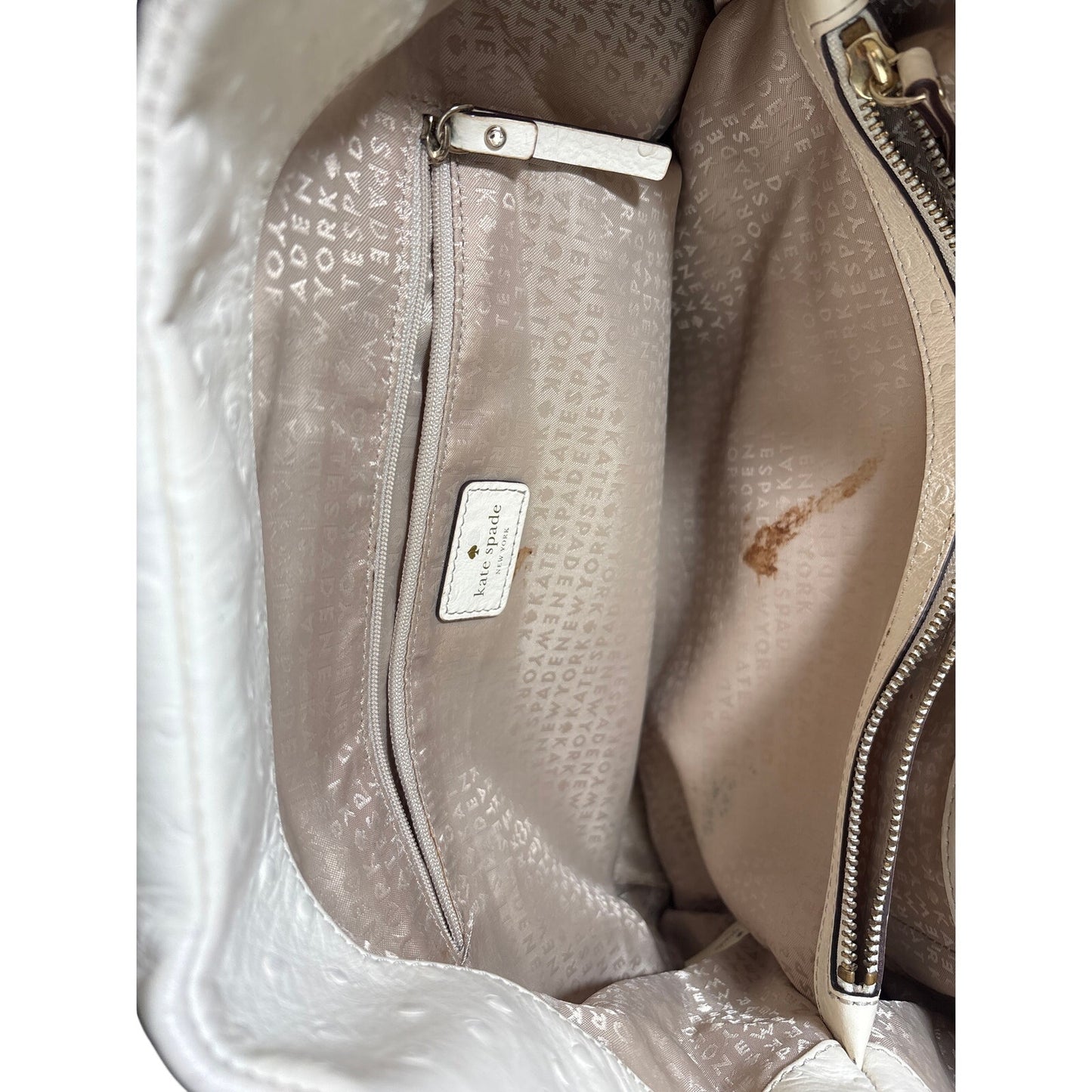 Kate Spade Off White Pebbled Leather Shoulder Bag