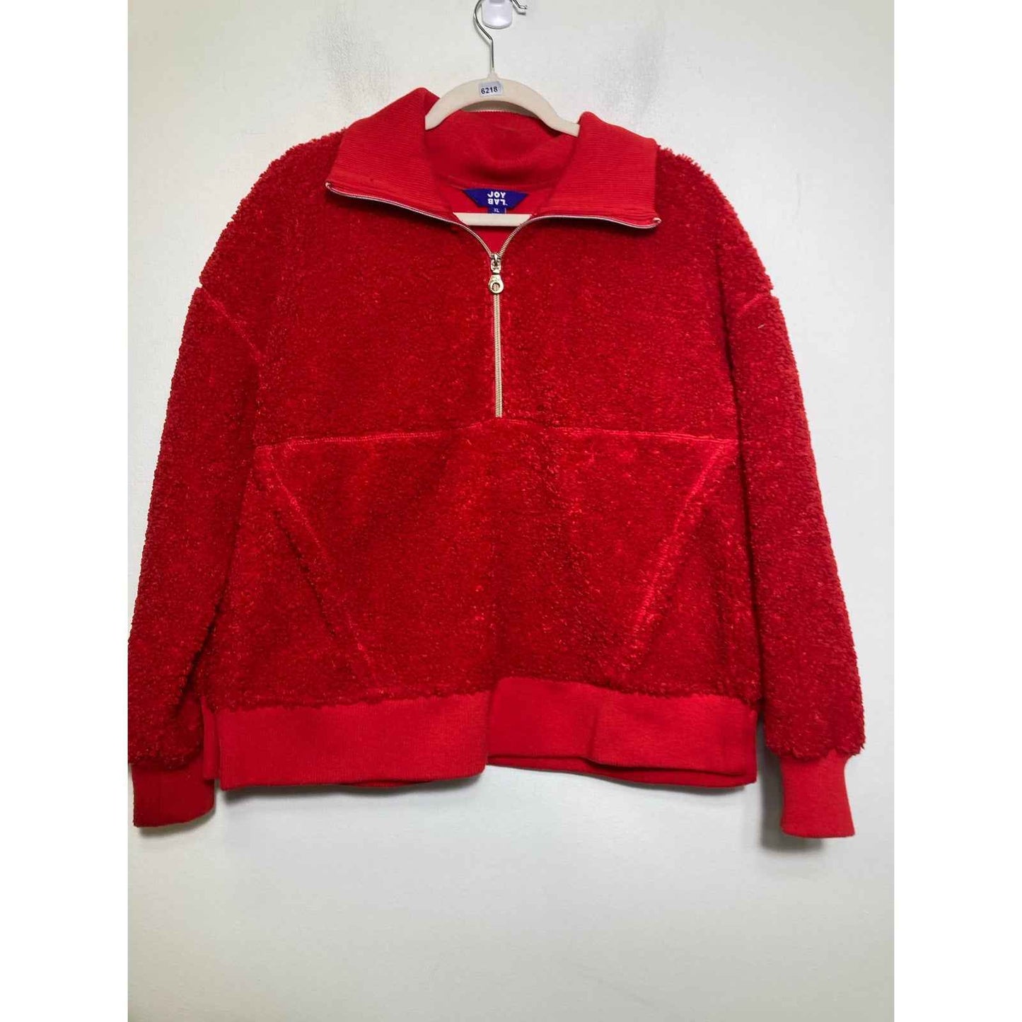 Joy Lab Classic Red Long Sleeve Half Zip Pullover Sz XL