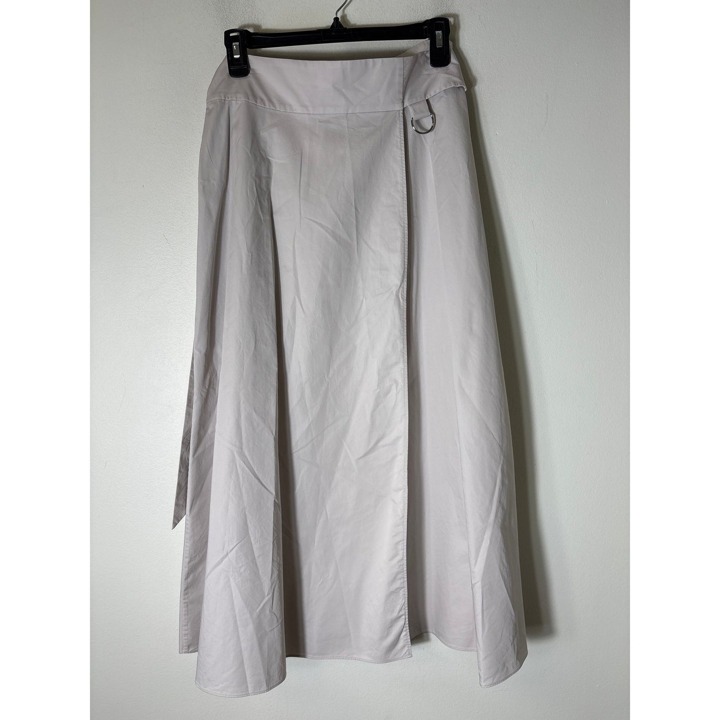 Tibi Light Khaki Front TIe Midi Wrap Skirt Sz 6