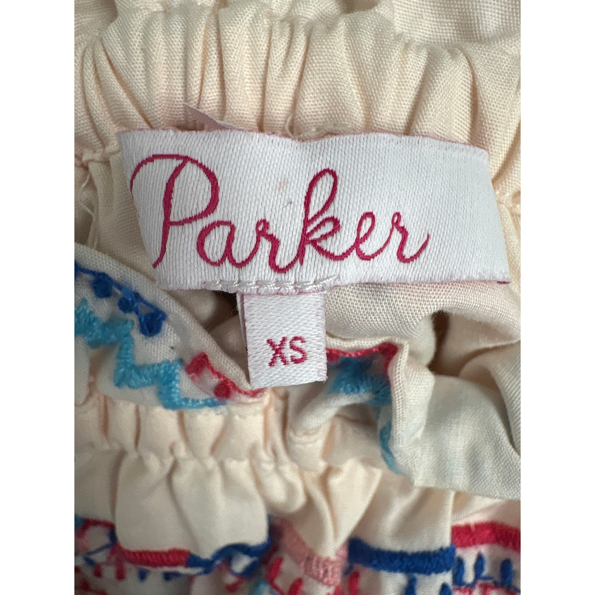 Parker Blush Pink Embroidered 3/4 Puff Sleeve Cotton Top Sz XS