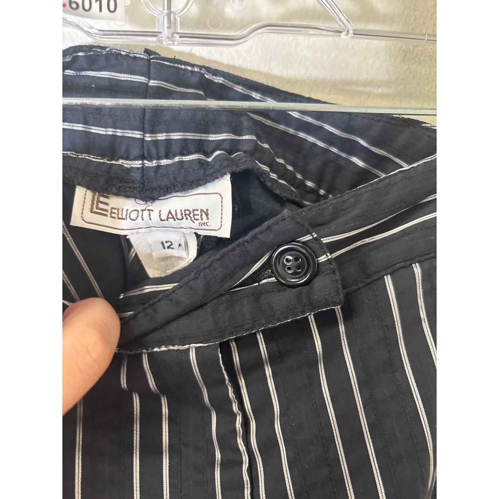 Elliott Lauren Black and Silver Stripe Shorts Sz 12