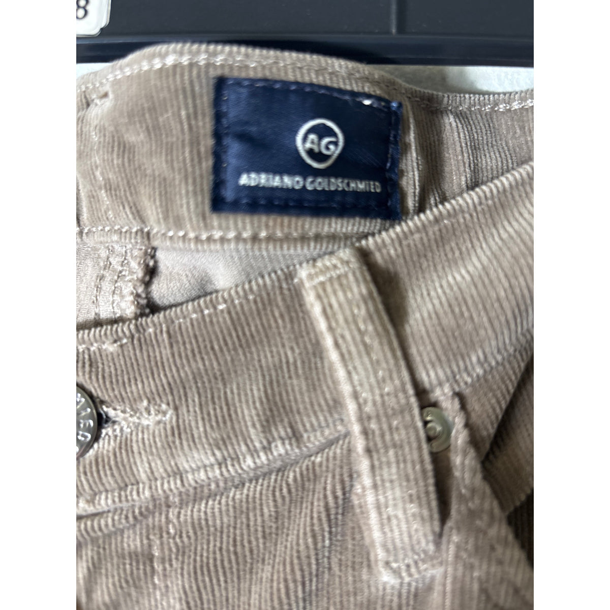 AG The Stevie Slim Straight Tan Fine Corderoy Pants Sz 28r