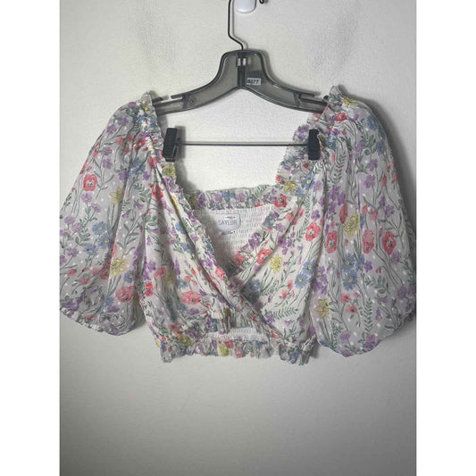 Saylor Multicolor Floral Crop Top and Skirt Set Sz