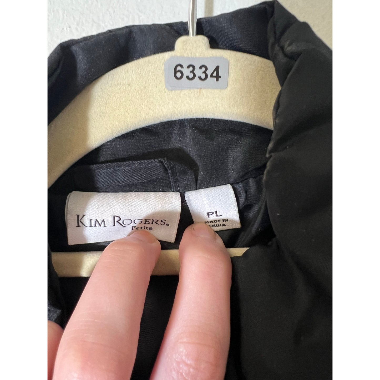 Kim Rogers Black Puff Vest Sz PL