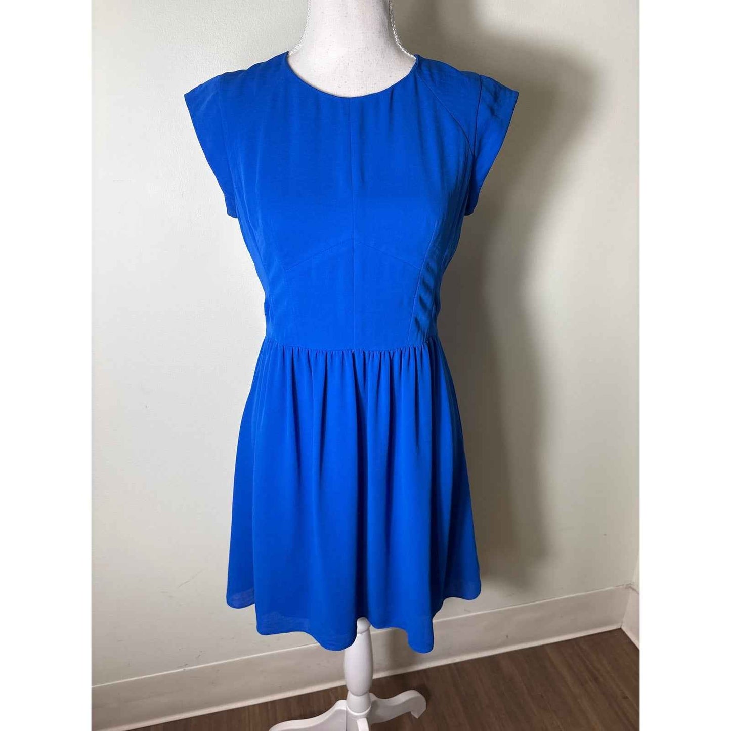 Rebecca Taylor Cobalt Blue Cap Sleeve Knee Length Dress Sz 4