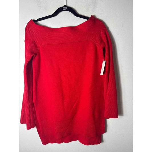 NWT Anthropologie Red Off The Shoulder Sweater Sz XS