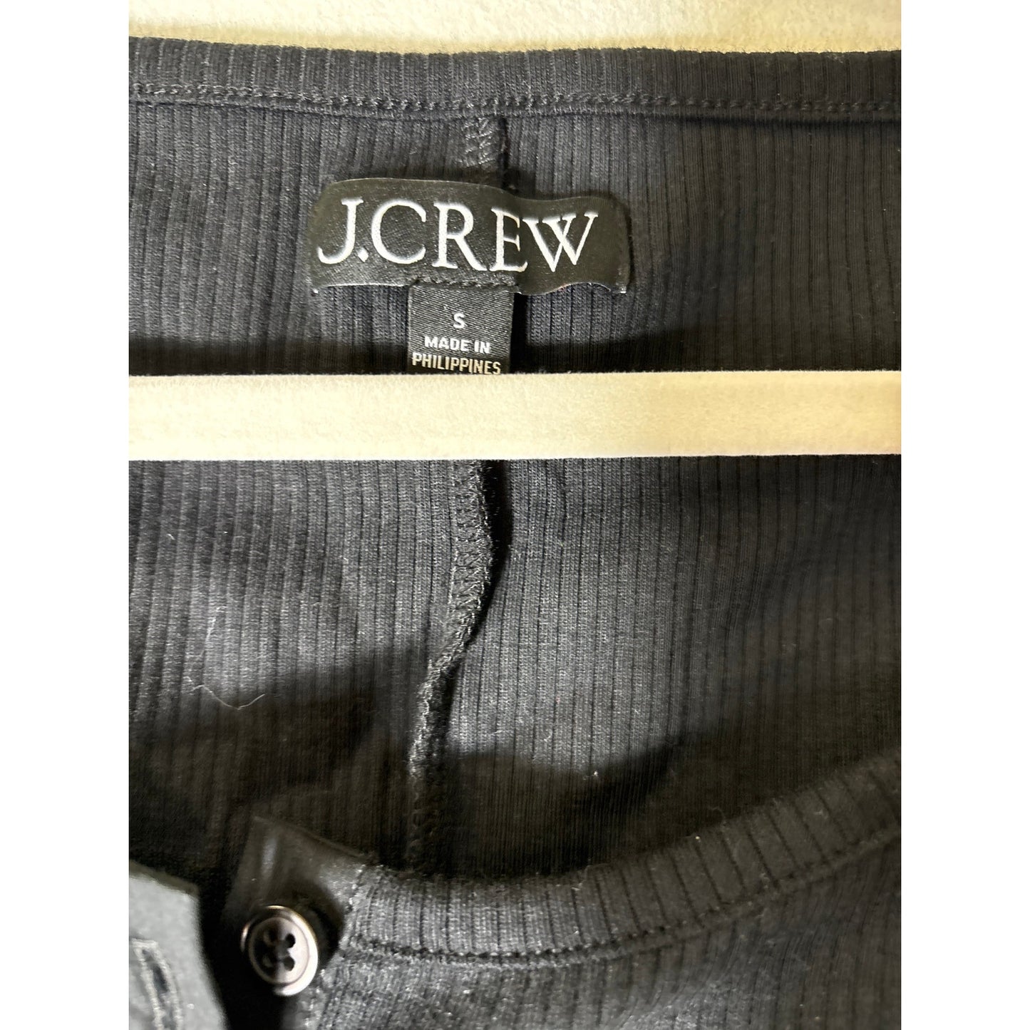 J.Crew Black Ribbed Short Sleeve Top Sz S