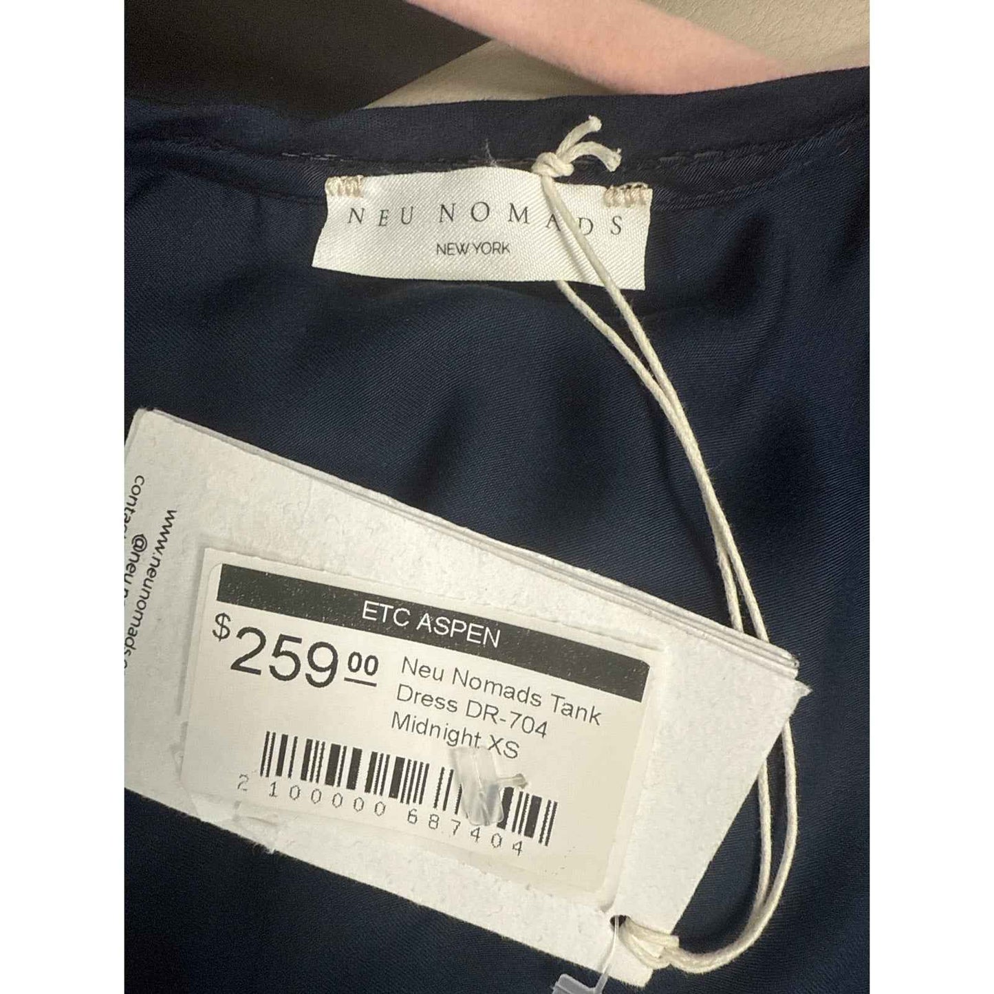 NWT Neu Nomads Navy Blue Silk Tank Dress Sz XS