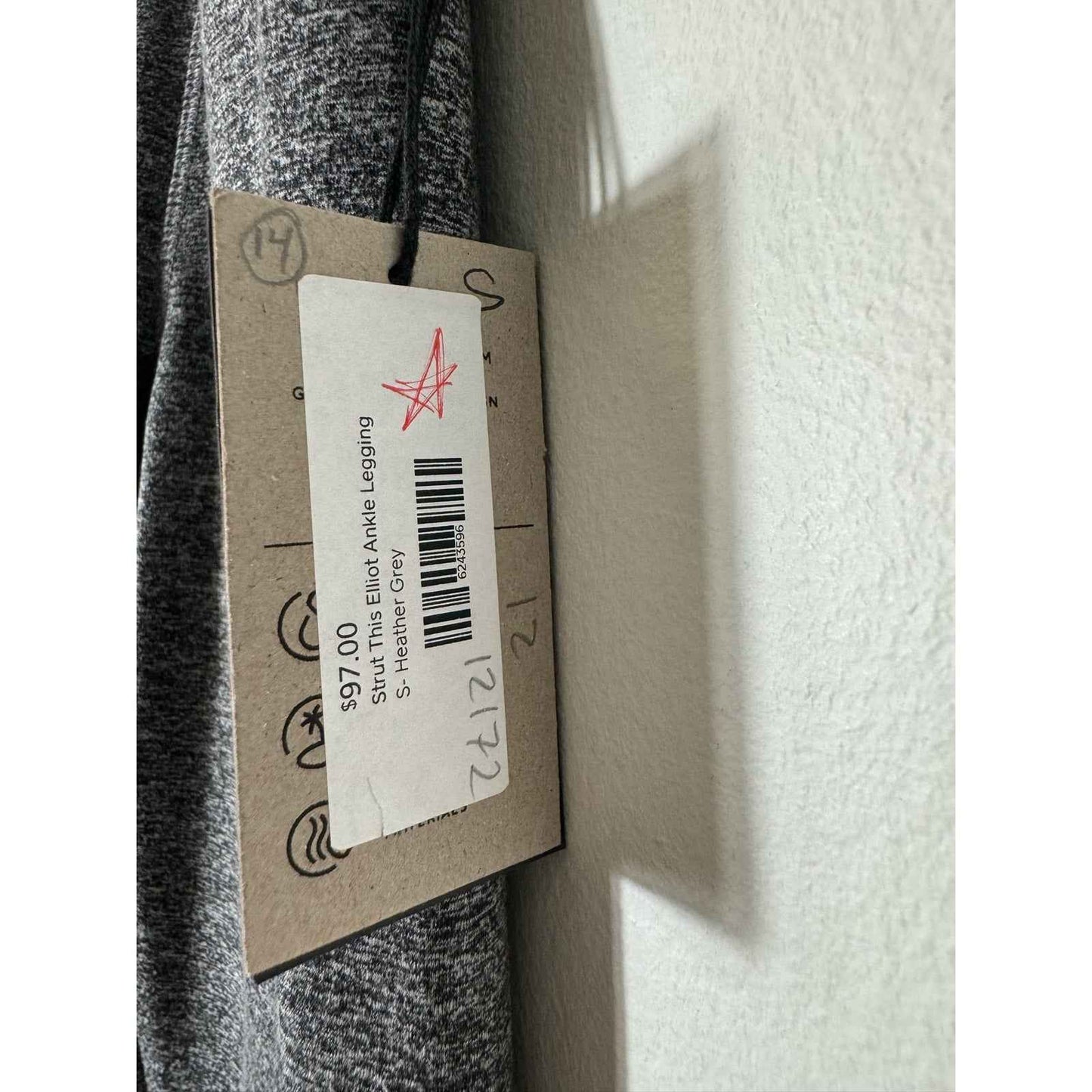 NWT Strut Gray Exercise Leggings Sz XS