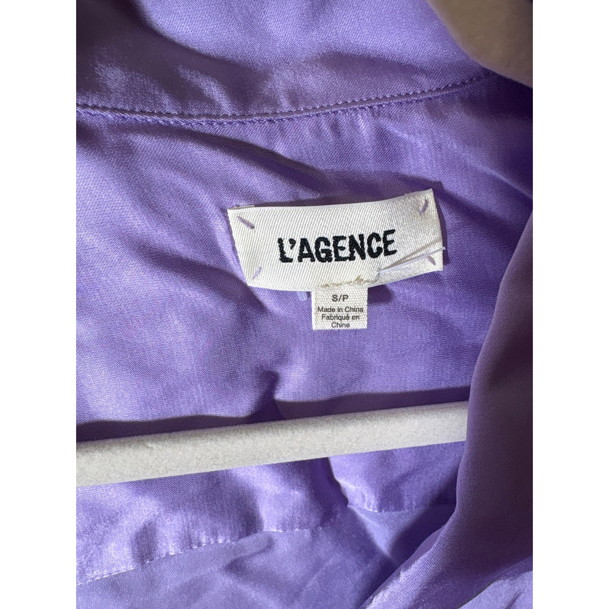 L'agence Lavendar Tie Front Button Up Blouse Sz S