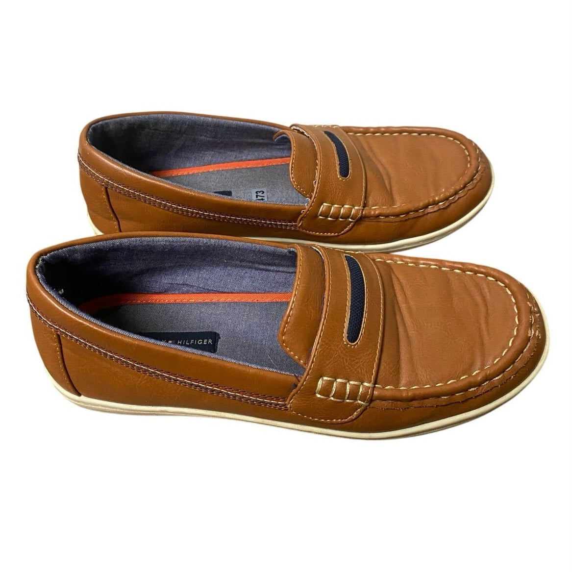 Tommy Hilfiger Brown Leather Loafers Sz 7