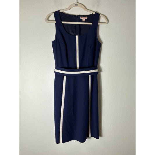 Brooks Brothers Navy Sleeveless Belted Knee Length sz 2