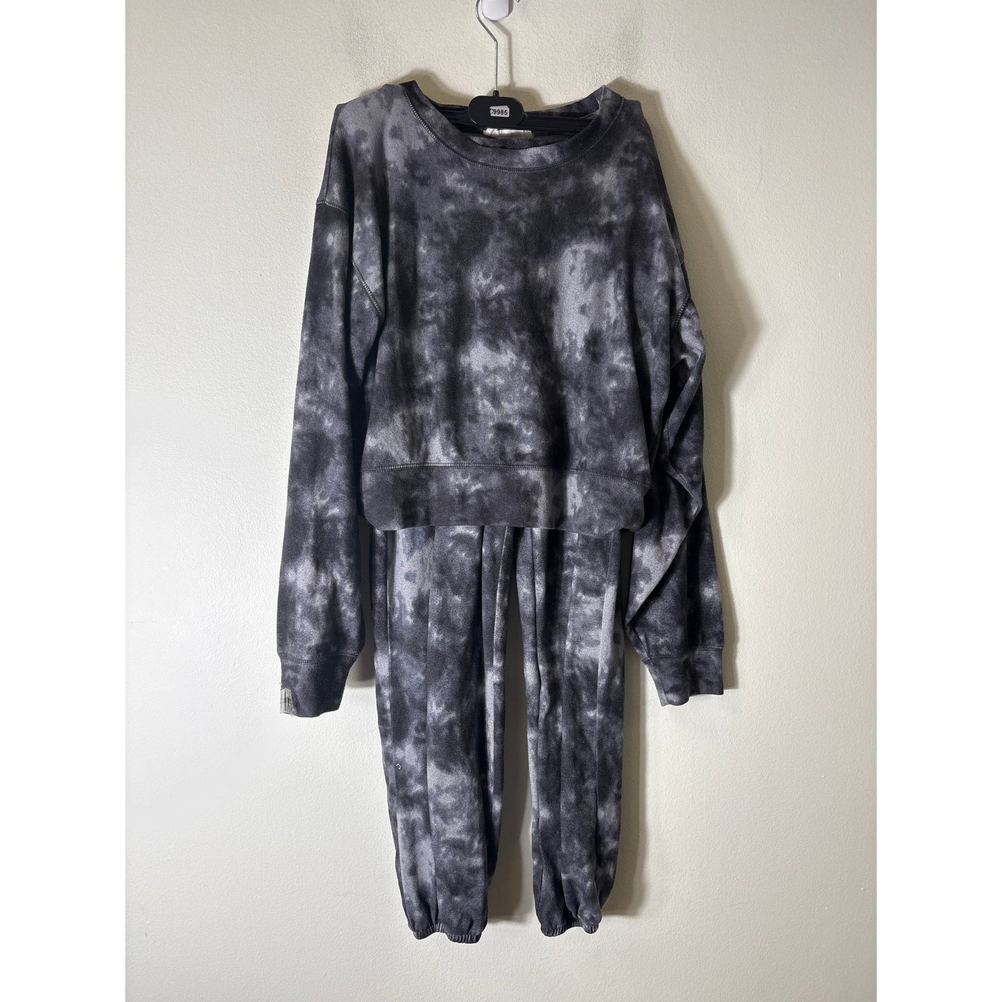 Double Zero Black and White Tie Dye Sweat Pants and Top Set Sz Spicy Small