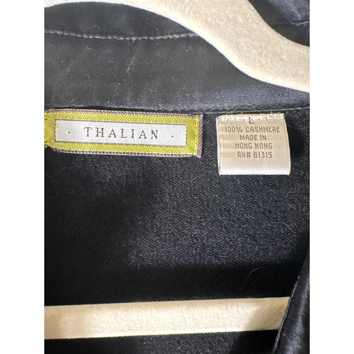 Thalian Black Long sleeve Cashmere Snap Front Collared Sweater Sz L