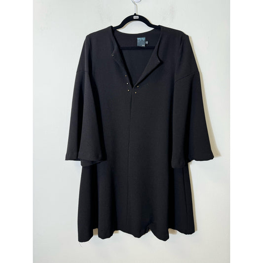 Gabby Skye Black 3/4 Bell Sleeve Knee Length A Line Dress Sz 12