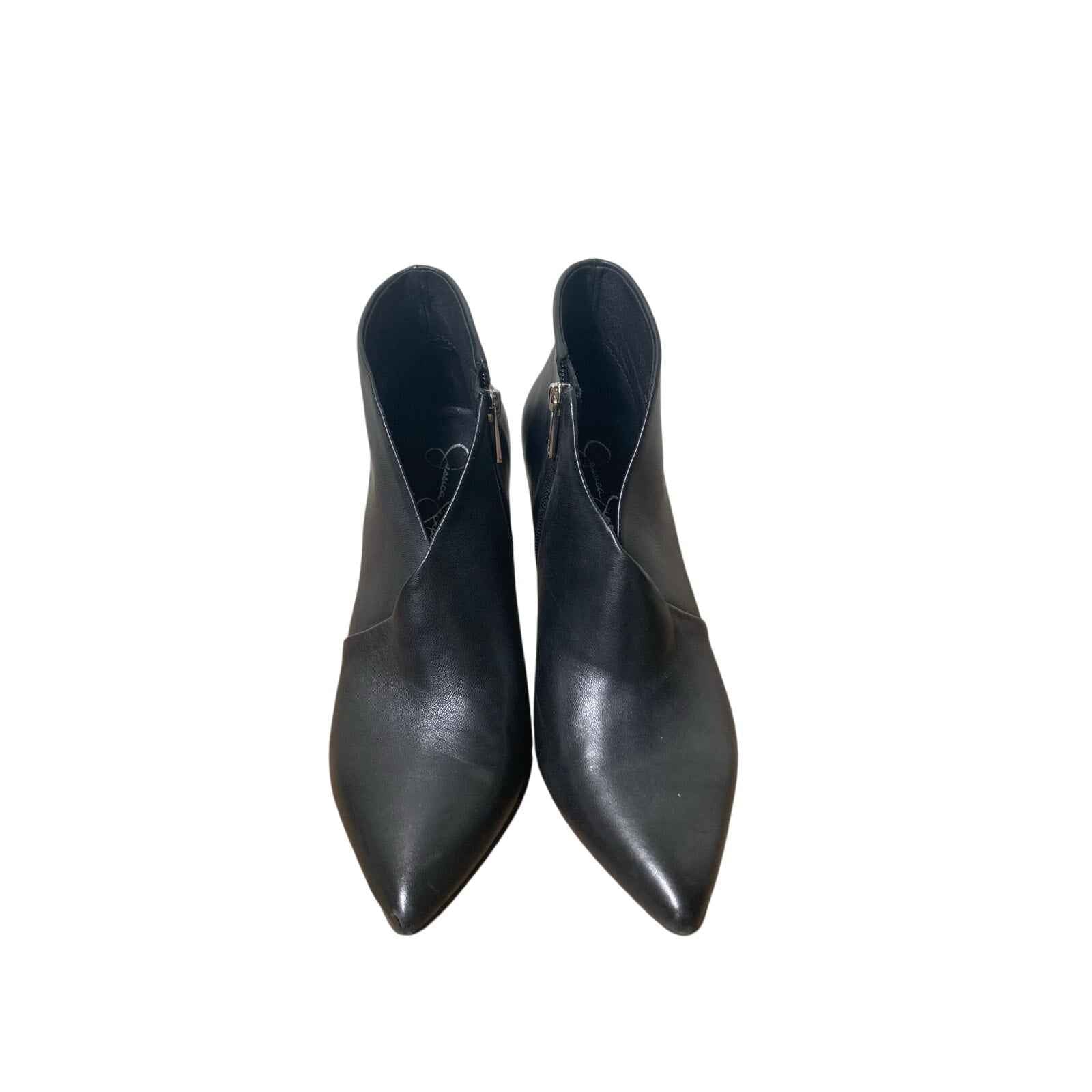 Jessica Simpson Black Zip Up Stiletto Bootie Sz 10