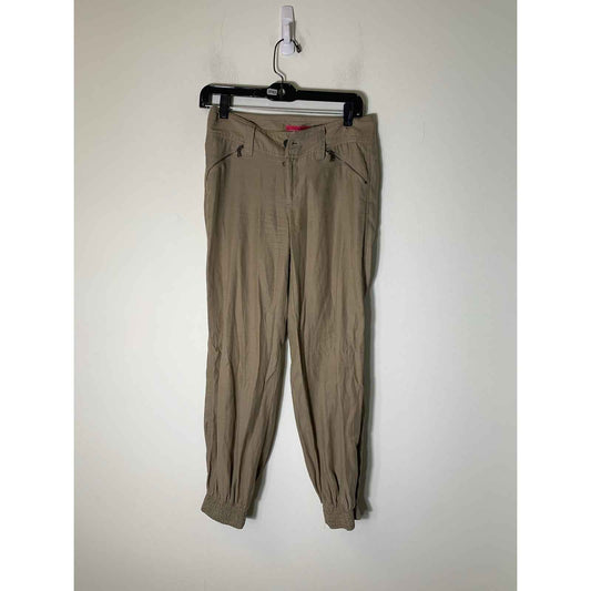 Alice + Olivia Tan Olive Cotton Blend Joggers Sz 0