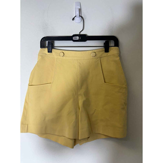 Pearl by Lela Rose Yellow A Line Preppy Shorts Sz 4