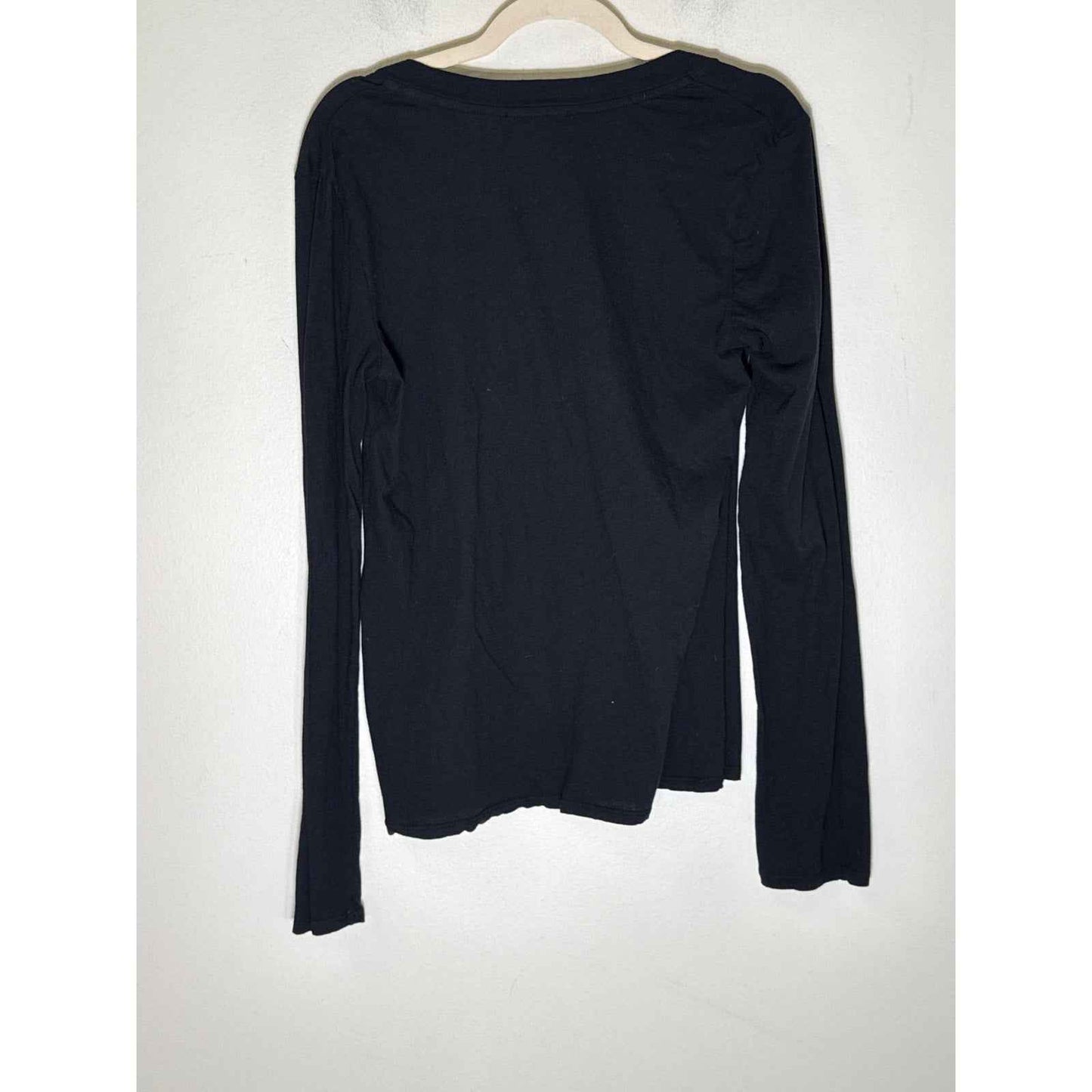 Standard James Perse Black Long Sleeve Wide V-Neck Shirt Sz 4