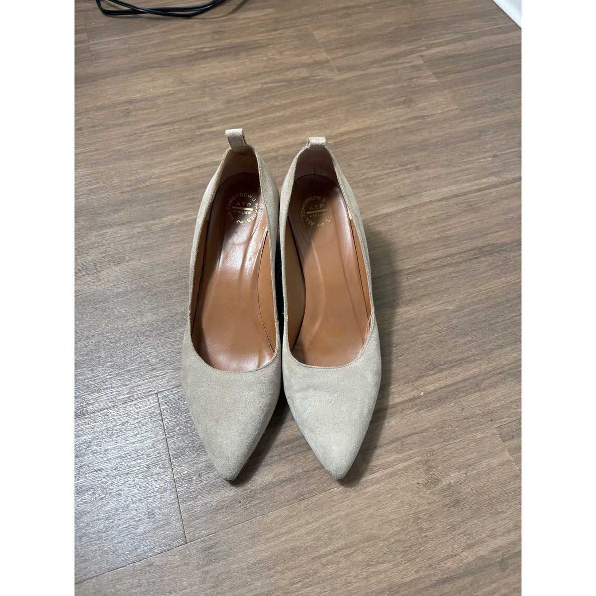 All Tomorrow's Parties Tan Suede Chunky Heel Shoes Sz 40 (9.5)