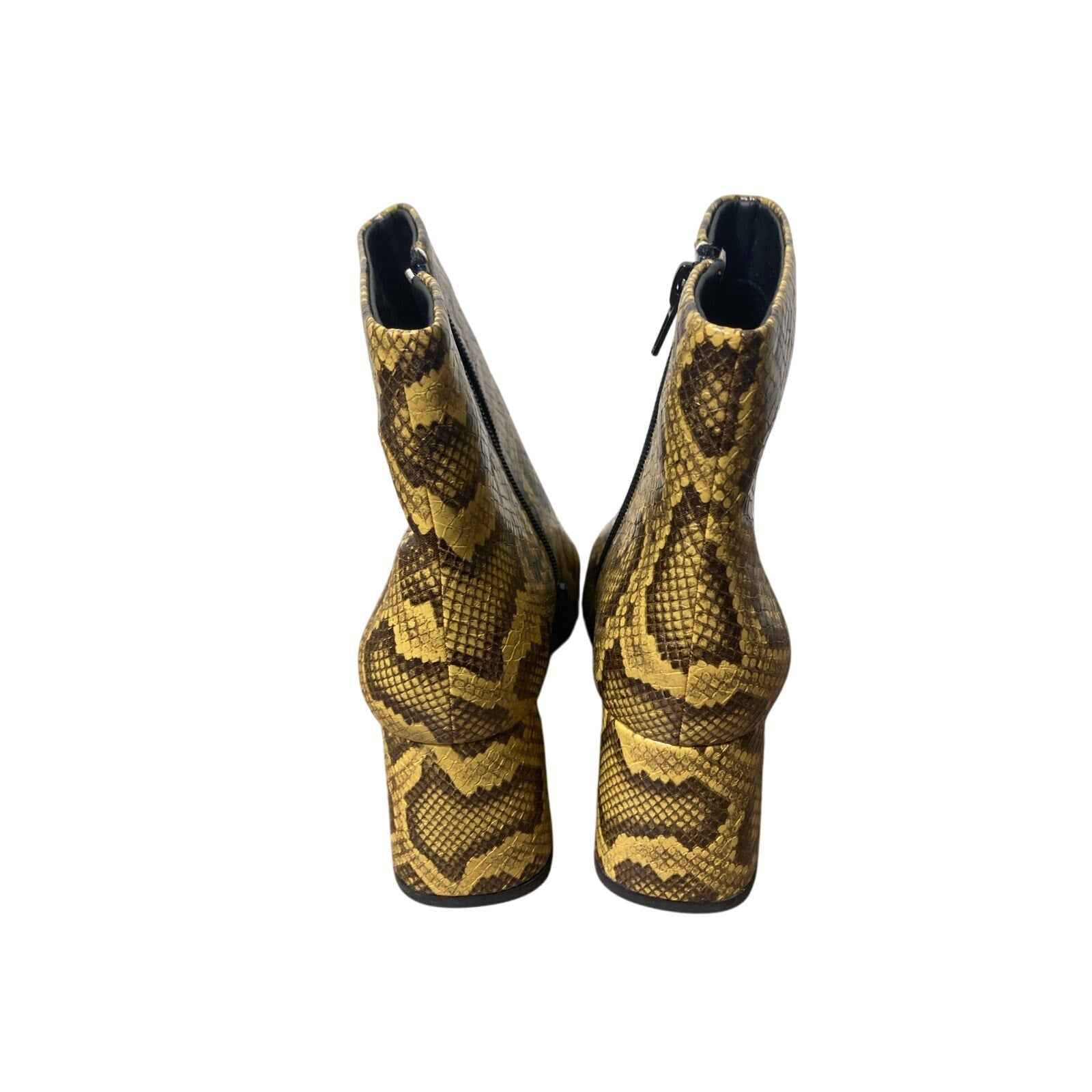 Katy Perry Yellow Snakeskin Gemini Bootie Sz 6