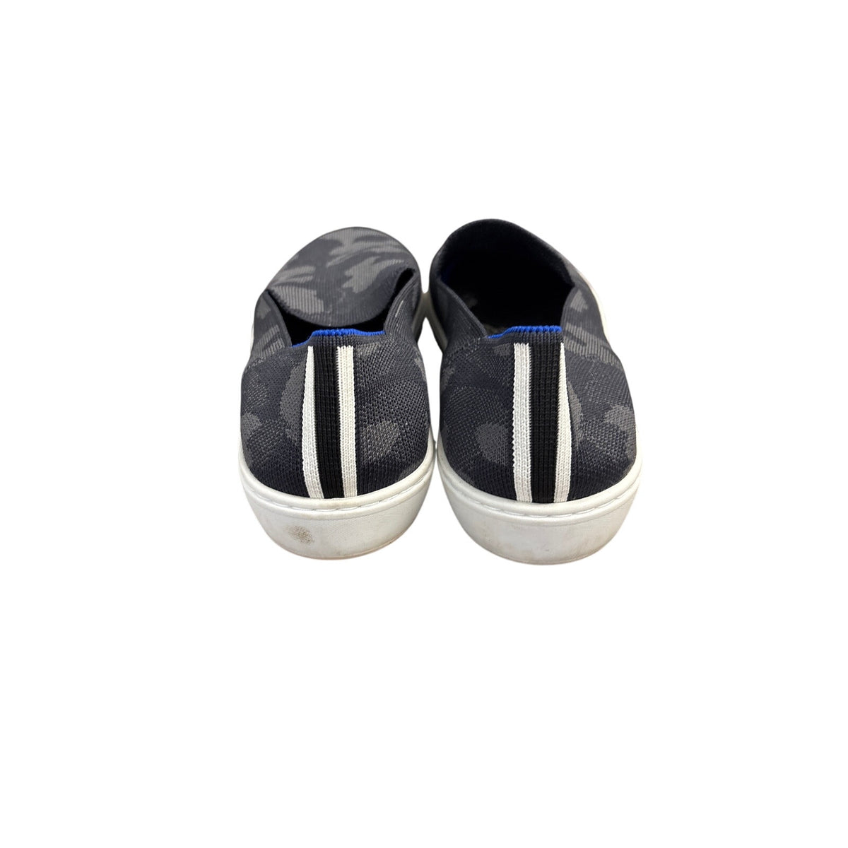 Rothy's Black Camo Woven Fabric Slides Sz 10.5