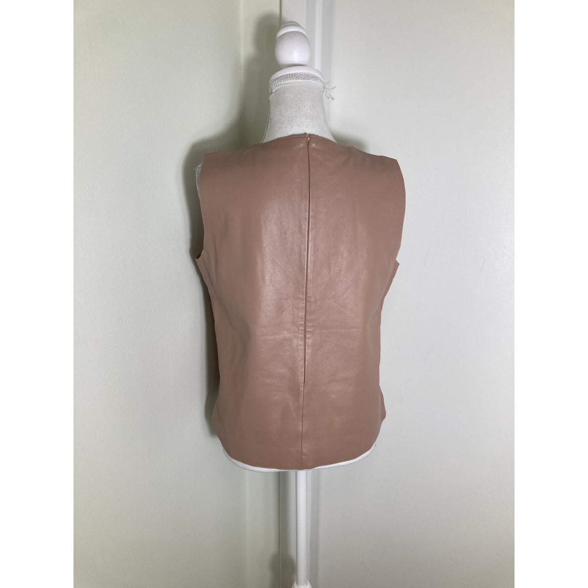 Just Female Moshi Leather Blush Pink Top Sz M