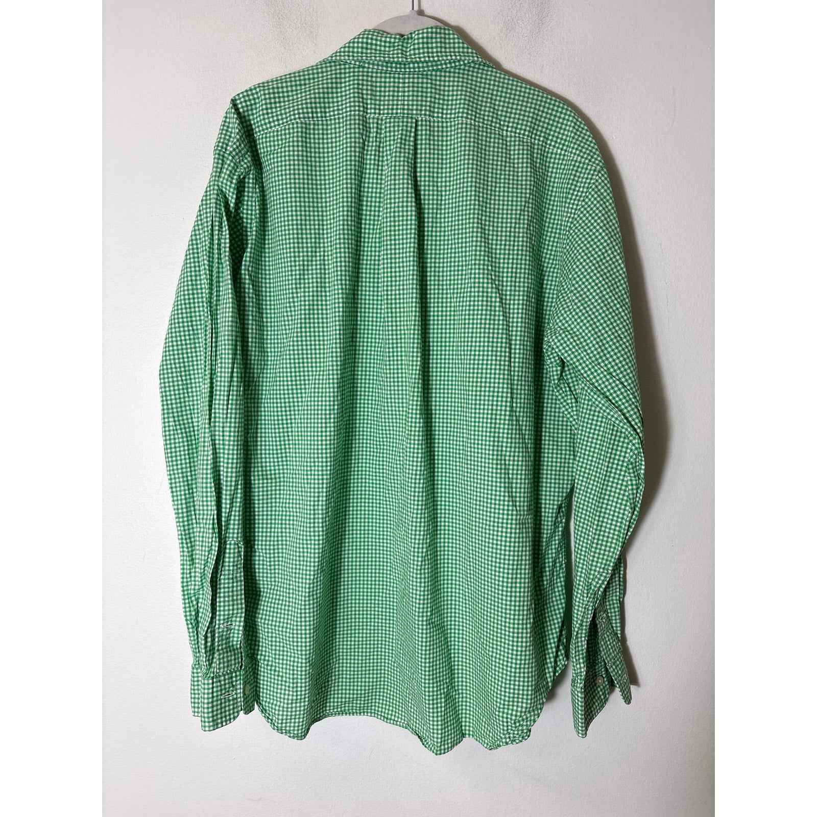 Men's Ralph Lauren Green and White Check Long sleeve Button Down Sz XL