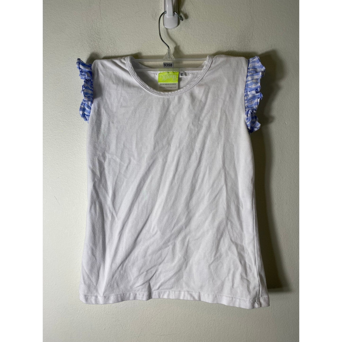 Classic Whimsy Girls Blue and White Gingham Skirt Set, Top and Bottom Sz 12