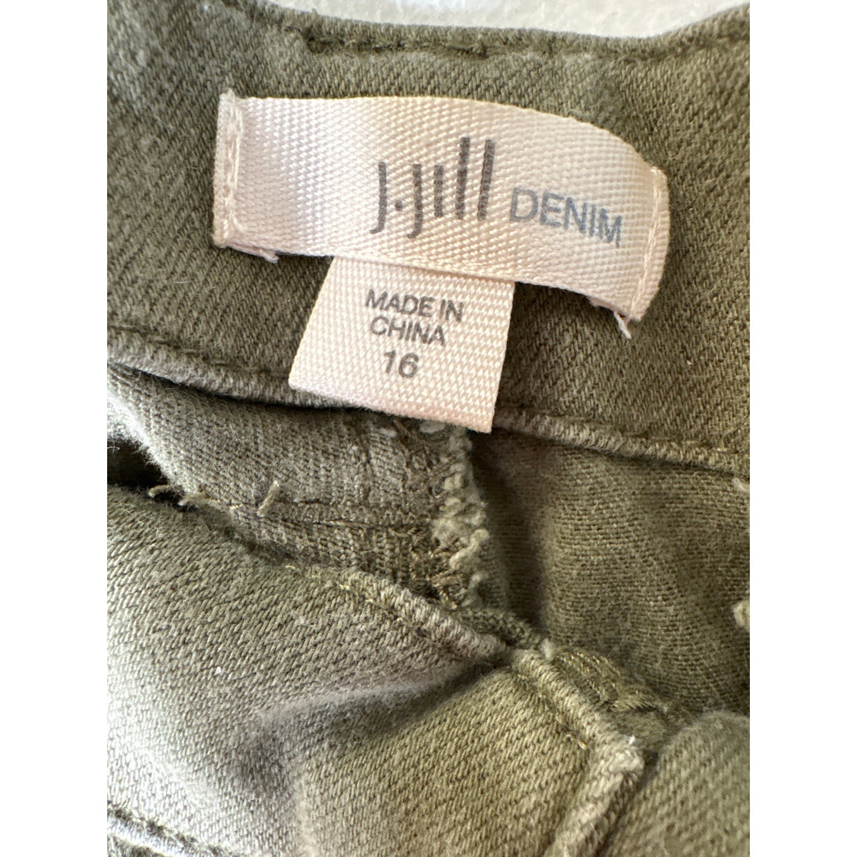 J.Jill Army Green Denim Sz 16