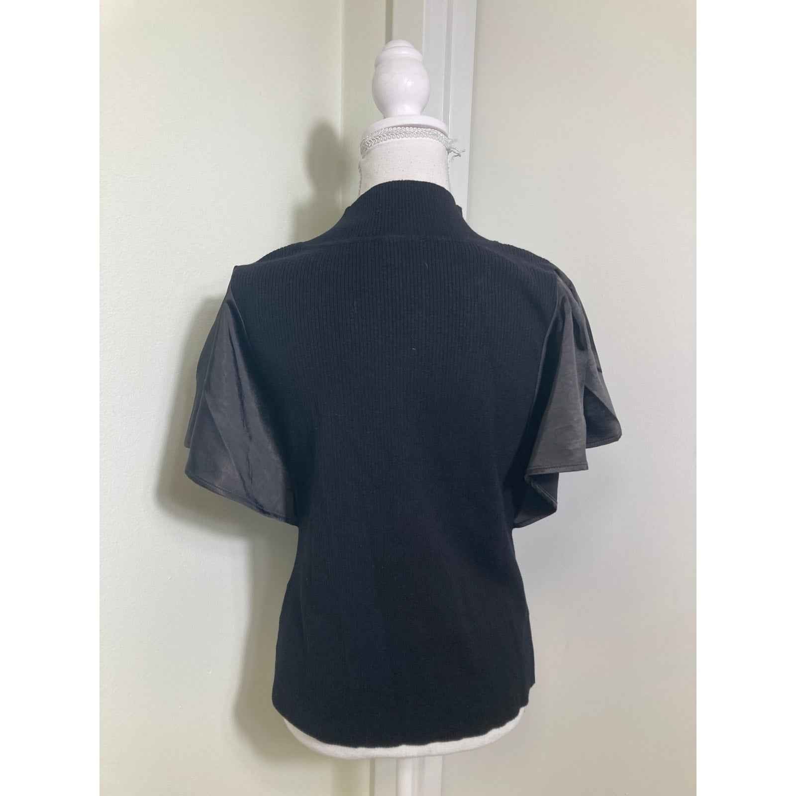 Melissa Nepton Black Turtleneck Sweater Top Sz M