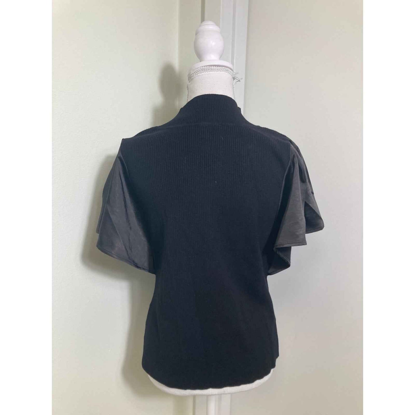 Melissa Nepton Black Turtleneck Sweater Top Sz M