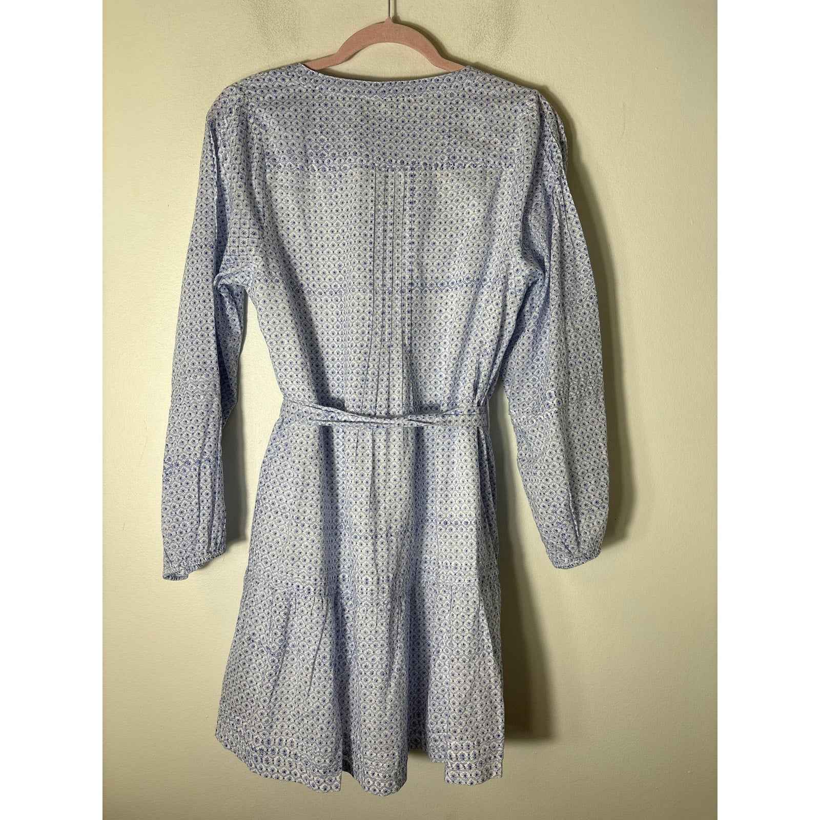 Roller Rabbit blue and White Pattern Long Sleeve Mini Dress Sz XS