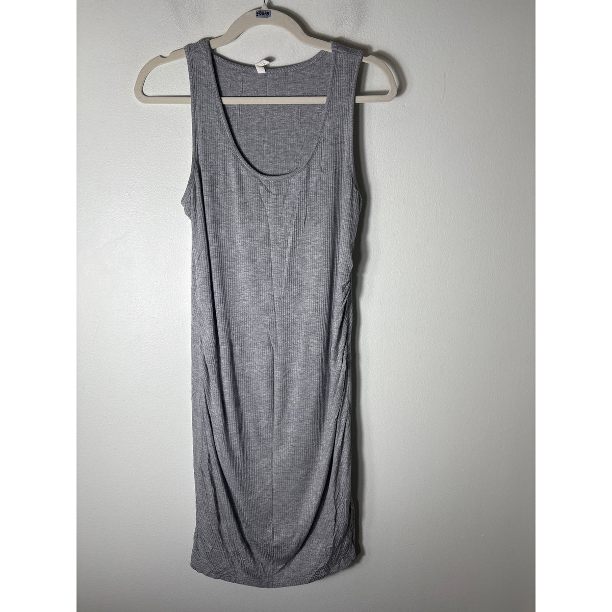 Pink Blush Maternity Gray Ribbed Maxi Dress Sz One Size