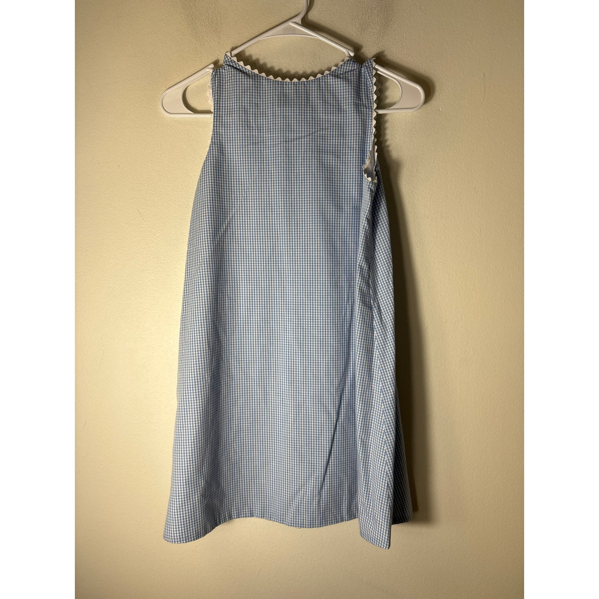 GIrls Vitage Amanda Remembered Blue&white check sleeveless dress Sz 7