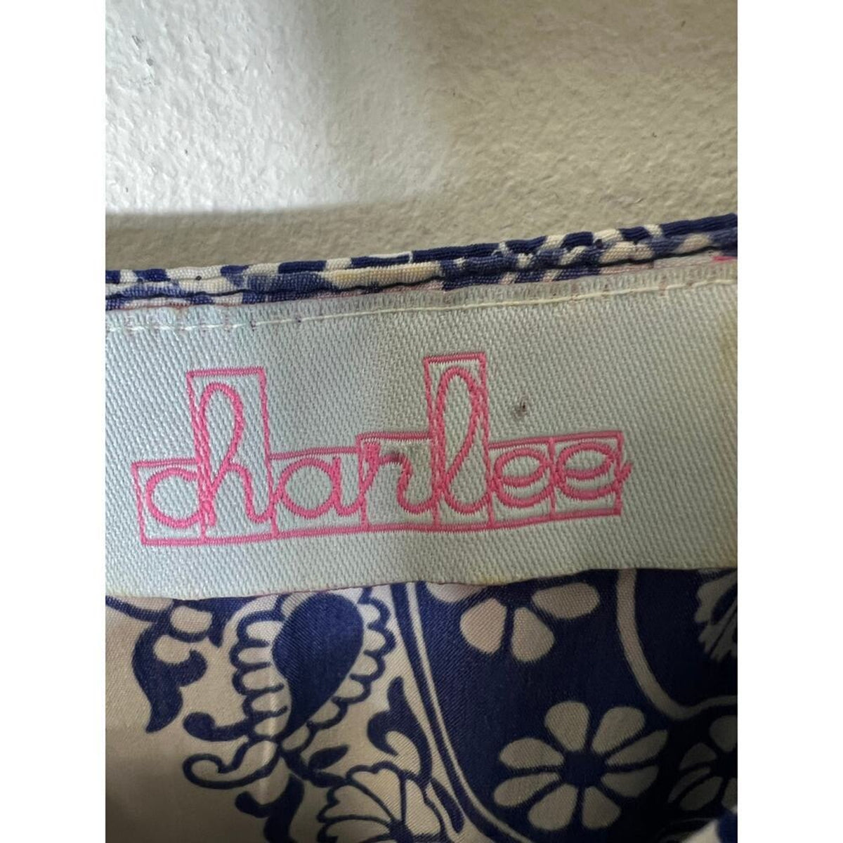 Charlee Navy and White Pattern Dress Size Small