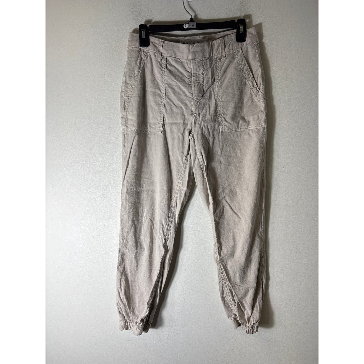 Mens Frank & Eileen Khaki Linen Jogger Style Pants Sz 4