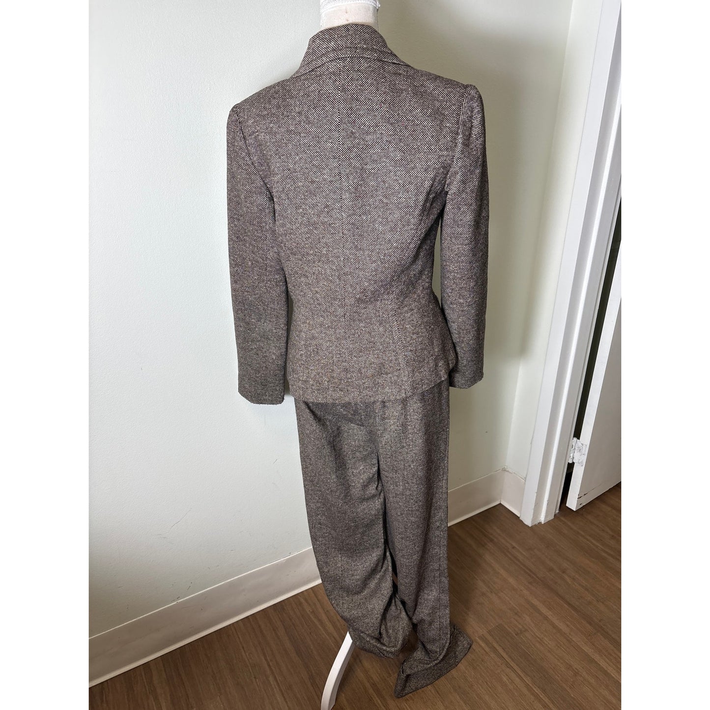 Trina Turk Brown Long Sleeve Wool Blend Fitted Pants Suite Sz 6