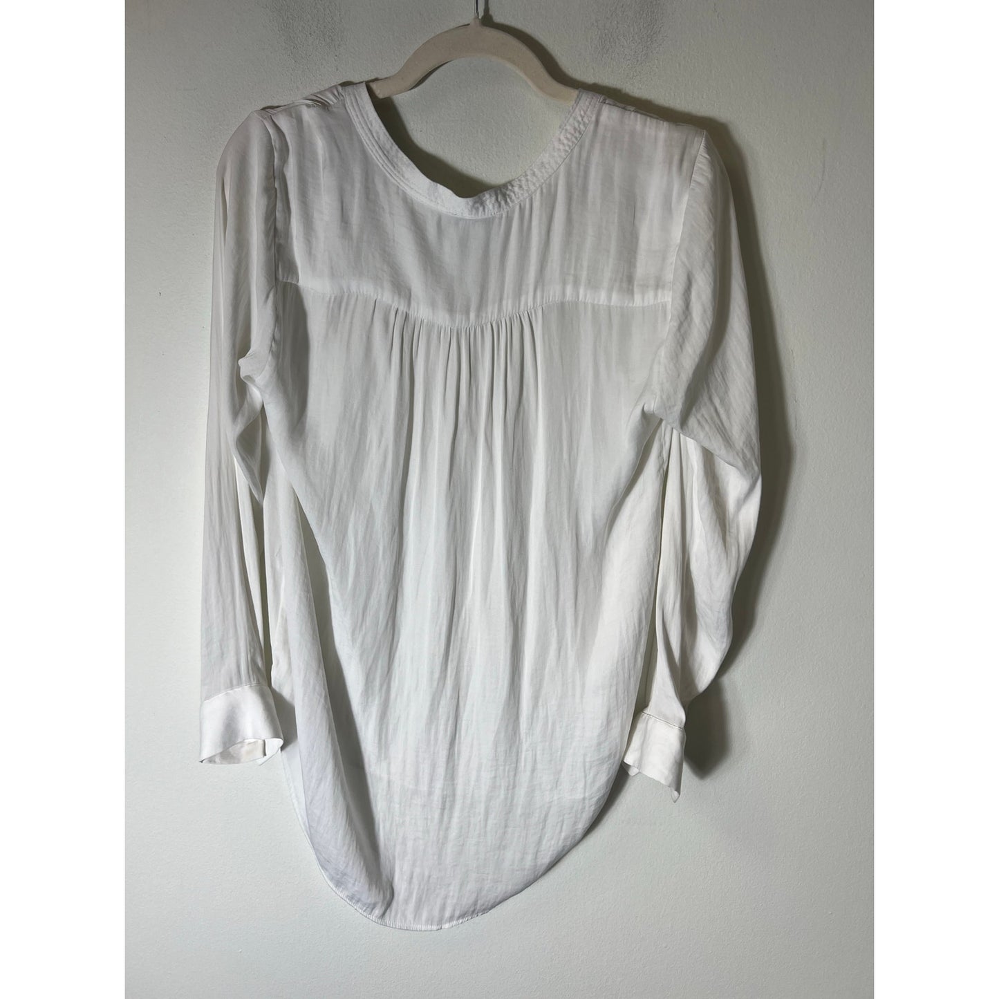 Adrienne Vittadini White Long Sleeve Blouse Sz S
