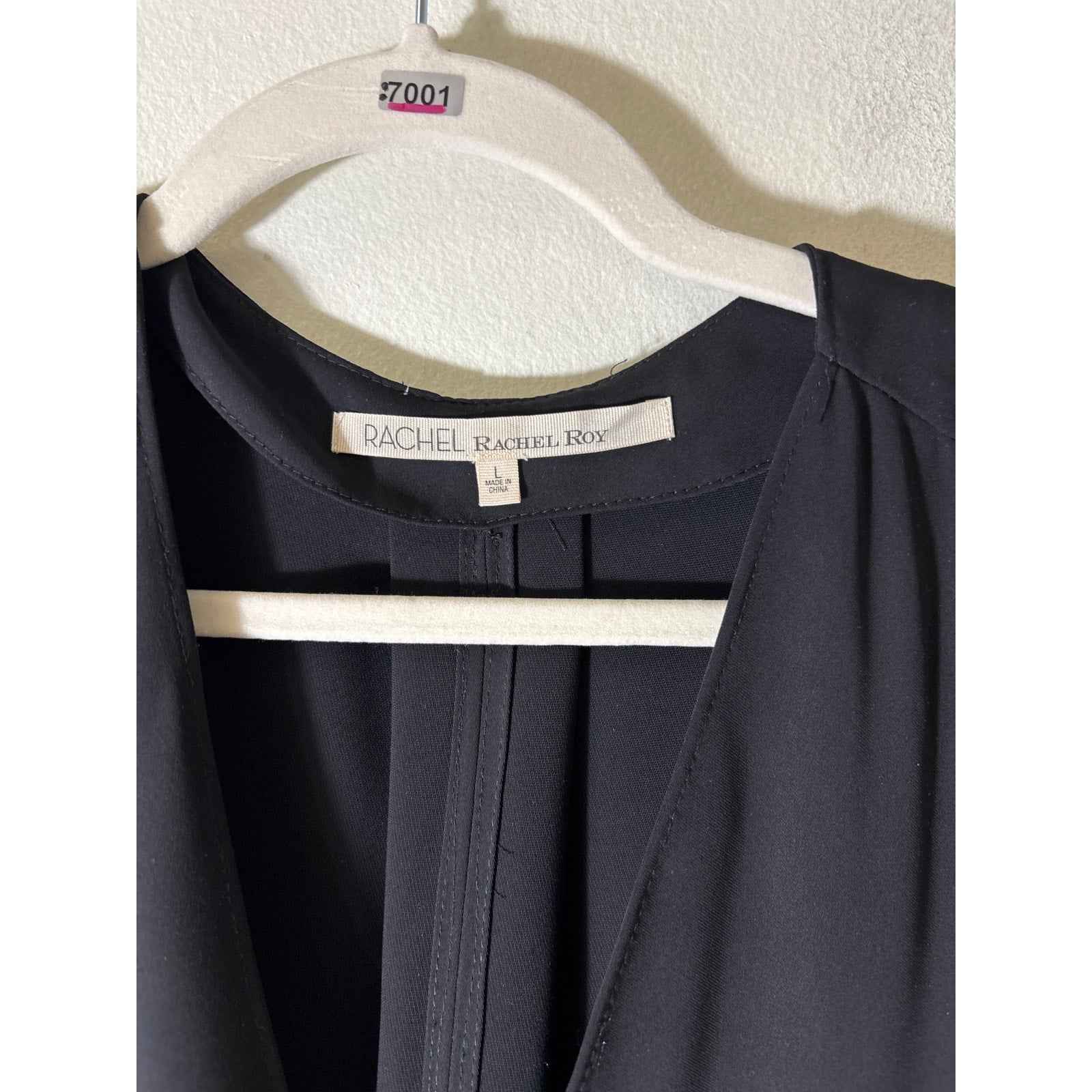 Rachel Rachel Black Sleeveless V-Neck Hi Low Hem Midi Dress Sz L